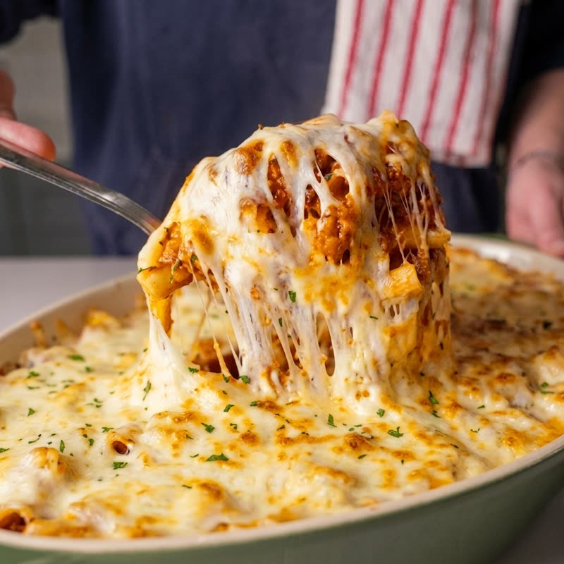 Macarrão ao forno gratinado com queijo